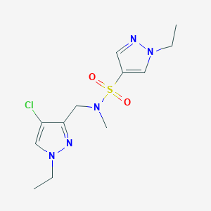 molecular formula C12H18ClN5O2S B10945429 N-[(4-chloro-1-ethyl-1H-pyrazol-3-yl)methyl]-1-ethyl-N-methyl-1H-pyrazole-4-sulfonamide 