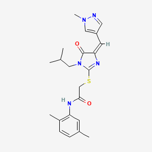 molecular formula C22H27N5O2S B10945518 N-(2,5-dimethylphenyl)-2-({(4E)-1-(2-methylpropyl)-4-[(1-methyl-1H-pyrazol-4-yl)methylidene]-5-oxo-4,5-dihydro-1H-imidazol-2-yl}sulfanyl)acetamide 