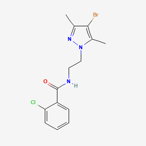 molecular formula C14H15BrClN3O B10945593 N-[2-(4-bromo-3,5-dimethyl-1H-pyrazol-1-yl)ethyl]-2-chlorobenzamide 
