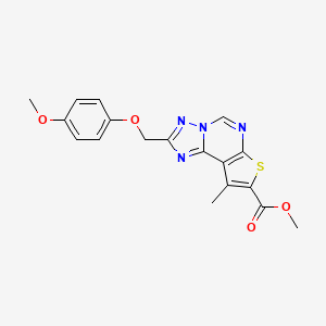 molecular formula C18H16N4O4S B10945625 Methyl 2-[(4-methoxyphenoxy)methyl]-9-methylthieno[3,2-e][1,2,4]triazolo[1,5-c]pyrimidine-8-carboxylate 