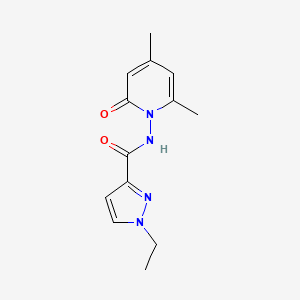 molecular formula C13H16N4O2 B10946266 N-(4,6-dimethyl-2-oxopyridin-1(2H)-yl)-1-ethyl-1H-pyrazole-3-carboxamide 