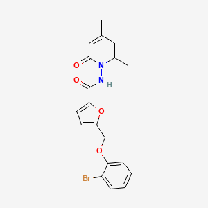 molecular formula C19H17BrN2O4 B10946447 5-[(2-bromophenoxy)methyl]-N-(4,6-dimethyl-2-oxopyridin-1(2H)-yl)furan-2-carboxamide 