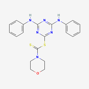 molecular formula C20H20N6OS2 B10946689 4,6-Bis(phenylamino)-1,3,5-triazin-2-yl morpholine-4-carbodithioate 