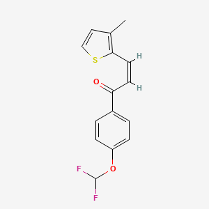 molecular formula C15H12F2O2S B10946832 (2Z)-1-[4-(difluoromethoxy)phenyl]-3-(3-methylthiophen-2-yl)prop-2-en-1-one 