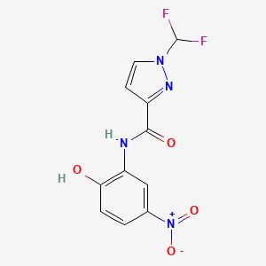 molecular formula C11H8F2N4O4 B10946897 1-(difluoromethyl)-N-(2-hydroxy-5-nitrophenyl)-1H-pyrazole-3-carboxamide 