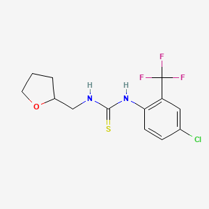molecular formula C13H14ClF3N2OS B10947160 1-[4-Chloro-2-(trifluoromethyl)phenyl]-3-(tetrahydrofuran-2-ylmethyl)thiourea 