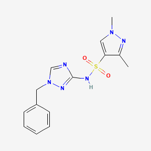 molecular formula C14H16N6O2S B10949637 N-(1-benzyl-1H-1,2,4-triazol-3-yl)-1,3-dimethyl-1H-pyrazole-4-sulfonamide 