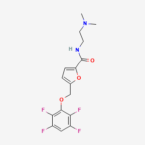 molecular formula C16H16F4N2O3 B10951413 N-[2-(dimethylamino)ethyl]-5-[(2,3,5,6-tetrafluorophenoxy)methyl]furan-2-carboxamide 