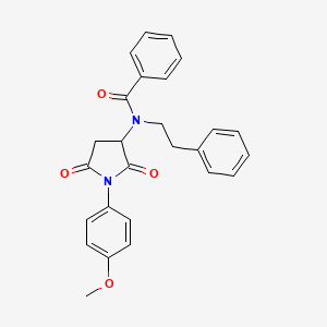 molecular formula C26H24N2O4 B10951830 N-[1-(4-Methoxy-phenyl)-2,5-dioxo-pyrrolidin-3-yl]-N-phenethyl-benzamide 