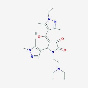molecular formula C23H34N6O3 B10952036 1-[2-(diethylamino)ethyl]-5-(1,5-dimethyl-1H-pyrazol-4-yl)-4-[(1-ethyl-3,5-dimethyl-1H-pyrazol-4-yl)carbonyl]-3-hydroxy-1,5-dihydro-2H-pyrrol-2-one 