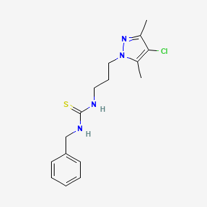molecular formula C16H21ClN4S B10953457 1-benzyl-3-[3-(4-chloro-3,5-dimethyl-1H-pyrazol-1-yl)propyl]thiourea 
