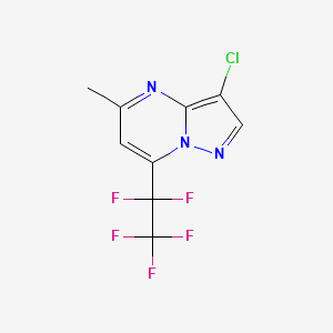 molecular formula C9H5ClF5N3 B10953638 3-Chloro-5-methyl-7-(1,1,2,2,2-pentafluoroethyl)pyrazolo[1,5-a]pyrimidine CAS No. 827589-23-1