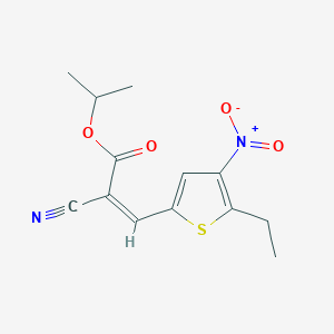 molecular formula C13H14N2O4S B10953838 propan-2-yl (2Z)-2-cyano-3-(5-ethyl-4-nitrothiophen-2-yl)prop-2-enoate 