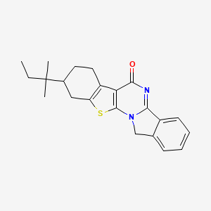 molecular formula C22H24N2OS B10953911 6-(2-methylbutan-2-yl)-3-thia-1,12-diazapentacyclo[11.7.0.02,10.04,9.014,19]icosa-2(10),4(9),12,14,16,18-hexaen-11-one 