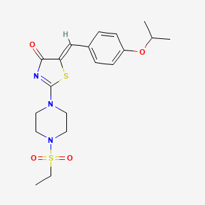 molecular formula C19H25N3O4S2 B10954107 (5Z)-2-[4-(ethylsulfonyl)piperazin-1-yl]-5-[4-(propan-2-yloxy)benzylidene]-1,3-thiazol-4(5H)-one 