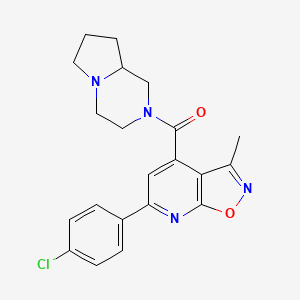 molecular formula C21H21ClN4O2 B10954169 [6-(4-chlorophenyl)-3-methyl[1,2]oxazolo[5,4-b]pyridin-4-yl](hexahydropyrrolo[1,2-a]pyrazin-2(1H)-yl)methanone 