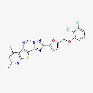 molecular formula C23H15Cl2N5O2S B10954277 4-[5-[(2,3-dichlorophenoxy)methyl]furan-2-yl]-11,13-dimethyl-16-thia-3,5,6,8,14-pentazatetracyclo[7.7.0.02,6.010,15]hexadeca-1(9),2,4,7,10(15),11,13-heptaene CAS No. 881474-12-0