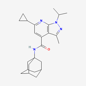 molecular formula C24H32N4O B10954293 N-(1-Adamantyl)-6-cyclopropyl-1-isopropyl-3-methyl-1H-pyrazolo[3,4-B]pyridine-4-carboxamide 