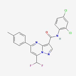 molecular formula C21H14Cl2F2N4O B10954297 N-(2,4-dichlorophenyl)-7-(difluoromethyl)-5-(4-methylphenyl)pyrazolo[1,5-a]pyrimidine-3-carboxamide 