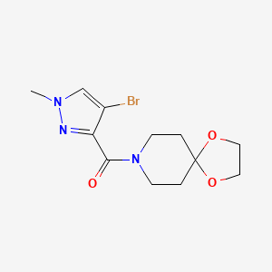 molecular formula C12H16BrN3O3 B10954305 (4-bromo-1-methyl-1H-pyrazol-3-yl)(1,4-dioxa-8-azaspiro[4.5]dec-8-yl)methanone 