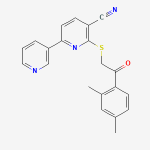 molecular formula C21H17N3OS B10954540 6-{[2-(2,4-Dimethylphenyl)-2-oxoethyl]sulfanyl}-2,3'-bipyridine-5-carbonitrile 
