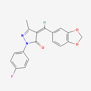 molecular formula C18H13FN2O3 B10954601 (4Z)-4-(1,3-benzodioxol-5-ylmethylidene)-2-(4-fluorophenyl)-5-methyl-2,4-dihydro-3H-pyrazol-3-one 
