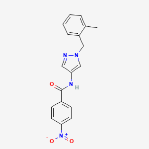 molecular formula C18H16N4O3 B10954668 N-[1-(2-methylbenzyl)-1H-pyrazol-4-yl]-4-nitrobenzamide 