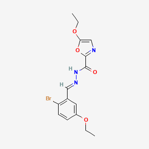 molecular formula C15H16BrN3O4 B10954753 N'-[(E)-(2-bromo-5-ethoxyphenyl)methylidene]-5-ethoxy-1,3-oxazole-2-carbohydrazide 