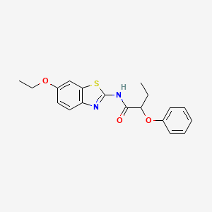 molecular formula C19H20N2O3S B10954918 N-(6-ethoxy-1,3-benzothiazol-2-yl)-2-phenoxybutanamide 
