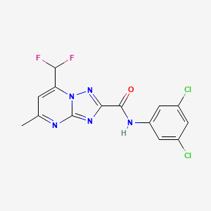 molecular formula C14H9Cl2F2N5O B10955172 N-(3,5-dichlorophenyl)-7-(difluoromethyl)-5-methyl[1,2,4]triazolo[1,5-a]pyrimidine-2-carboxamide 