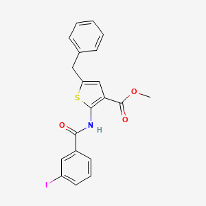 molecular formula C20H16INO3S B10955279 Methyl 5-benzyl-2-{[(3-iodophenyl)carbonyl]amino}thiophene-3-carboxylate 