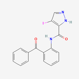 molecular formula C17H12IN3O2 B10955419 4-iodo-N-[2-(phenylcarbonyl)phenyl]-1H-pyrazole-3-carboxamide 