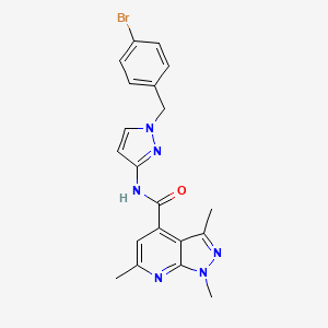 molecular formula C20H19BrN6O B10955425 N-[1-(4-bromobenzyl)-1H-pyrazol-3-yl]-1,3,6-trimethyl-1H-pyrazolo[3,4-b]pyridine-4-carboxamide 