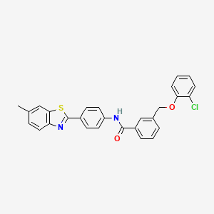 molecular formula C28H21ClN2O2S B10955497 3-[(2-chlorophenoxy)methyl]-N-[4-(6-methyl-1,3-benzothiazol-2-yl)phenyl]benzamide 