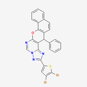 molecular formula C26H14Br2N4OS B10955511 2-(4,5-Dibromo-2-thienyl)-14-phenyl-14H-benzo[7,8]chromeno[3,2-E][1,2,4]triazolo[1,5-C]pyrimidine 