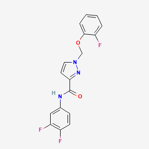 molecular formula C17H12F3N3O2 B10955529 N-(3,4-difluorophenyl)-1-[(2-fluorophenoxy)methyl]-1H-pyrazole-3-carboxamide 