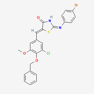 molecular formula C24H18BrClN2O3S B10955594 (5Z)-2-(4-bromoanilino)-5-[(3-chloro-5-methoxy-4-phenylmethoxyphenyl)methylidene]-1,3-thiazol-4-one 