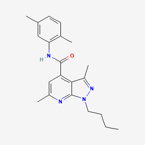 molecular formula C21H26N4O B10955860 1-butyl-N-(2,5-dimethylphenyl)-3,6-dimethyl-1H-pyrazolo[3,4-b]pyridine-4-carboxamide 