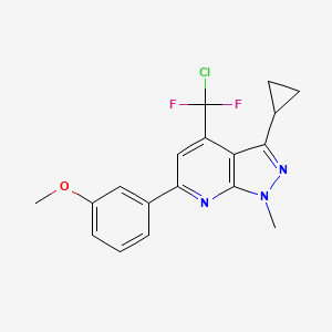 molecular formula C18H16ClF2N3O B10956042 4-[chloro(difluoro)methyl]-3-cyclopropyl-6-(3-methoxyphenyl)-1-methyl-1H-pyrazolo[3,4-b]pyridine 