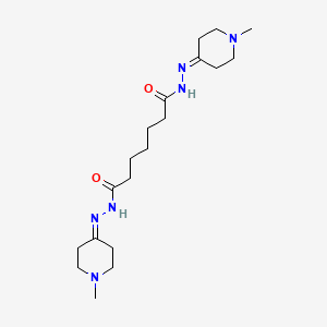 molecular formula C19H34N6O2 B10956087 N'~1~,N'~7~-bis(1-methylpiperidin-4-ylidene)heptanedihydrazide 