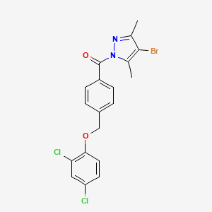 molecular formula C19H15BrCl2N2O2 B10956098 (4-bromo-3,5-dimethyl-1H-pyrazol-1-yl){4-[(2,4-dichlorophenoxy)methyl]phenyl}methanone CAS No. 514801-00-4