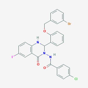 molecular formula C28H20BrClIN3O3 B10957476 N-[2-{2-[(3-bromobenzyl)oxy]phenyl}-6-iodo-4-oxo-1,4-dihydroquinazolin-3(2H)-yl]-4-chlorobenzamide 