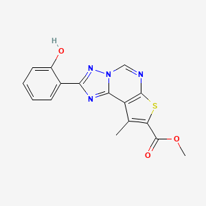 molecular formula C16H12N4O3S B10957719 Methyl 2-(2-hydroxyphenyl)-9-methylthieno[3,2-e][1,2,4]triazolo[1,5-c]pyrimidine-8-carboxylate 