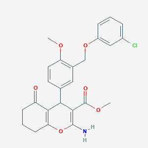 molecular formula C25H24ClNO6 B10957785 methyl 2-amino-4-{3-[(3-chlorophenoxy)methyl]-4-methoxyphenyl}-5-oxo-5,6,7,8-tetrahydro-4H-chromene-3-carboxylate 