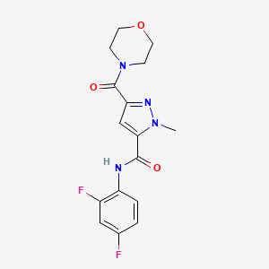 molecular formula C16H16F2N4O3 B10957897 N-(2,4-difluorophenyl)-1-methyl-3-(morpholin-4-ylcarbonyl)-1H-pyrazole-5-carboxamide 