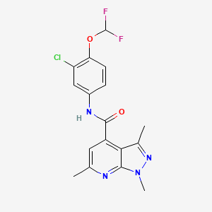 molecular formula C17H15ClF2N4O2 B10958188 N-[3-chloro-4-(difluoromethoxy)phenyl]-1,3,6-trimethyl-1H-pyrazolo[3,4-b]pyridine-4-carboxamide 