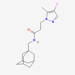molecular formula C18H26IN3O B10959981 N-(1-Adamantylmethyl)-3-(4-iodo-5-methyl-1H-pyrazol-1-YL)propanamide 
