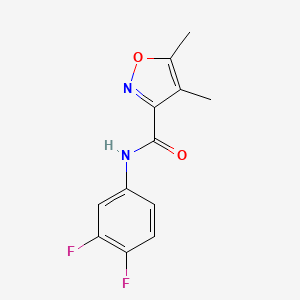 molecular formula C12H10F2N2O2 B10960156 N-(3,4-difluorophenyl)-4,5-dimethyl-1,2-oxazole-3-carboxamide 
