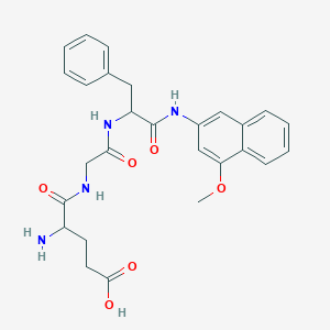 molecular formula C27H30N4O6 B010961 4-Amino-5-[[2-[[1-[(4-methoxynaphthalen-2-yl)amino]-1-oxo-3-phenylpropan-2-yl]amino]-2-oxoethyl]amino]-5-oxopentanoic acid CAS No. 100940-58-7