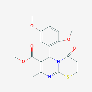 molecular formula C18H20N2O5S B10961047 methyl 6-(2,5-dimethoxyphenyl)-8-methyl-4-oxo-3,4-dihydro-2H,6H-pyrimido[2,1-b][1,3]thiazine-7-carboxylate 